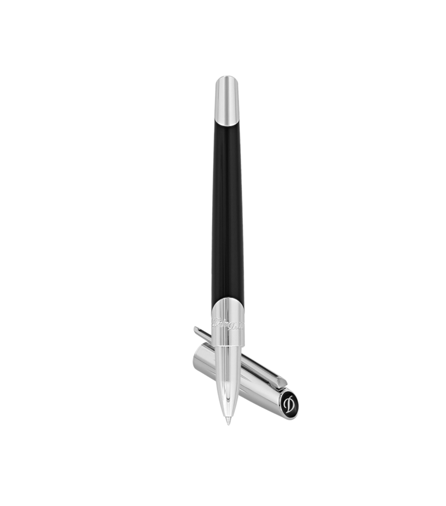 SILVER AND BLACK ROLLERBALL PEN