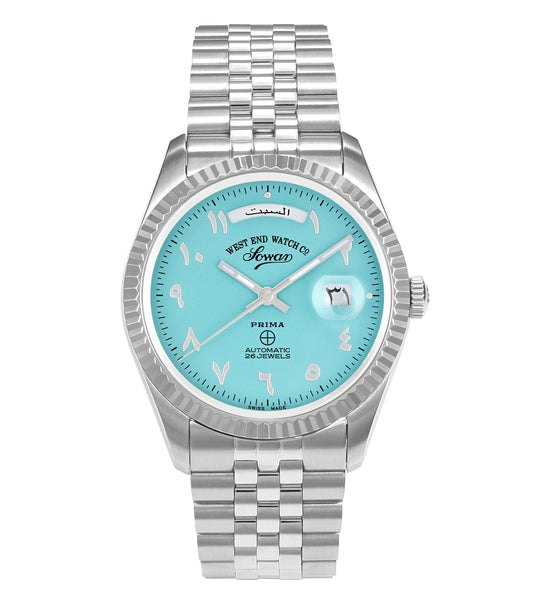 West End The Classics watch in white, showcasing a stylish round dial, elegant hands, and case from a frontal angle.