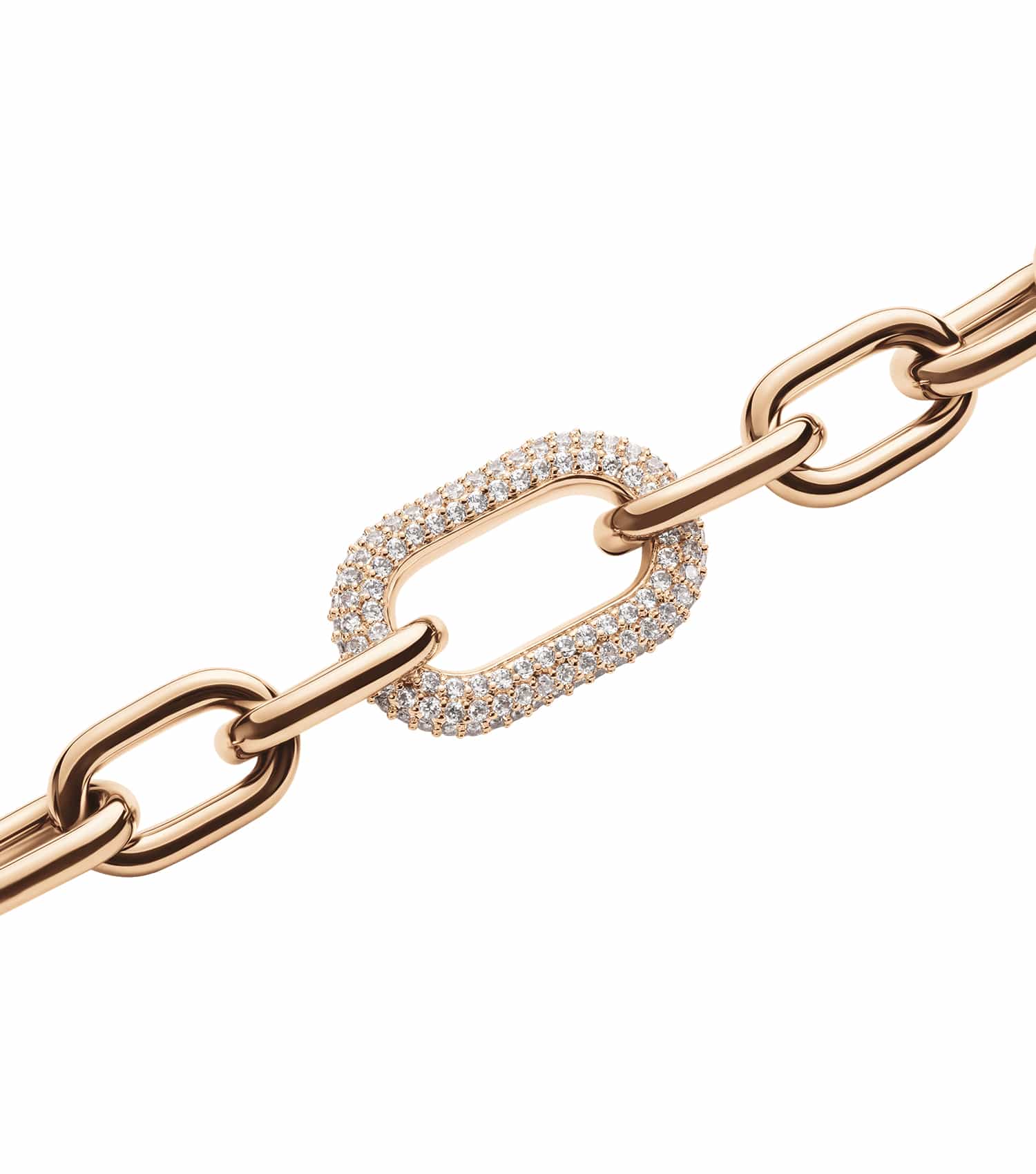 Women Crystal Link Bracelet Rose Gold Stainless steel & crystals