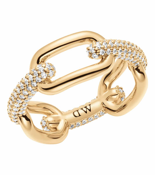 Women Crystal Link Ring Rose Gold Stainless steel & crystals