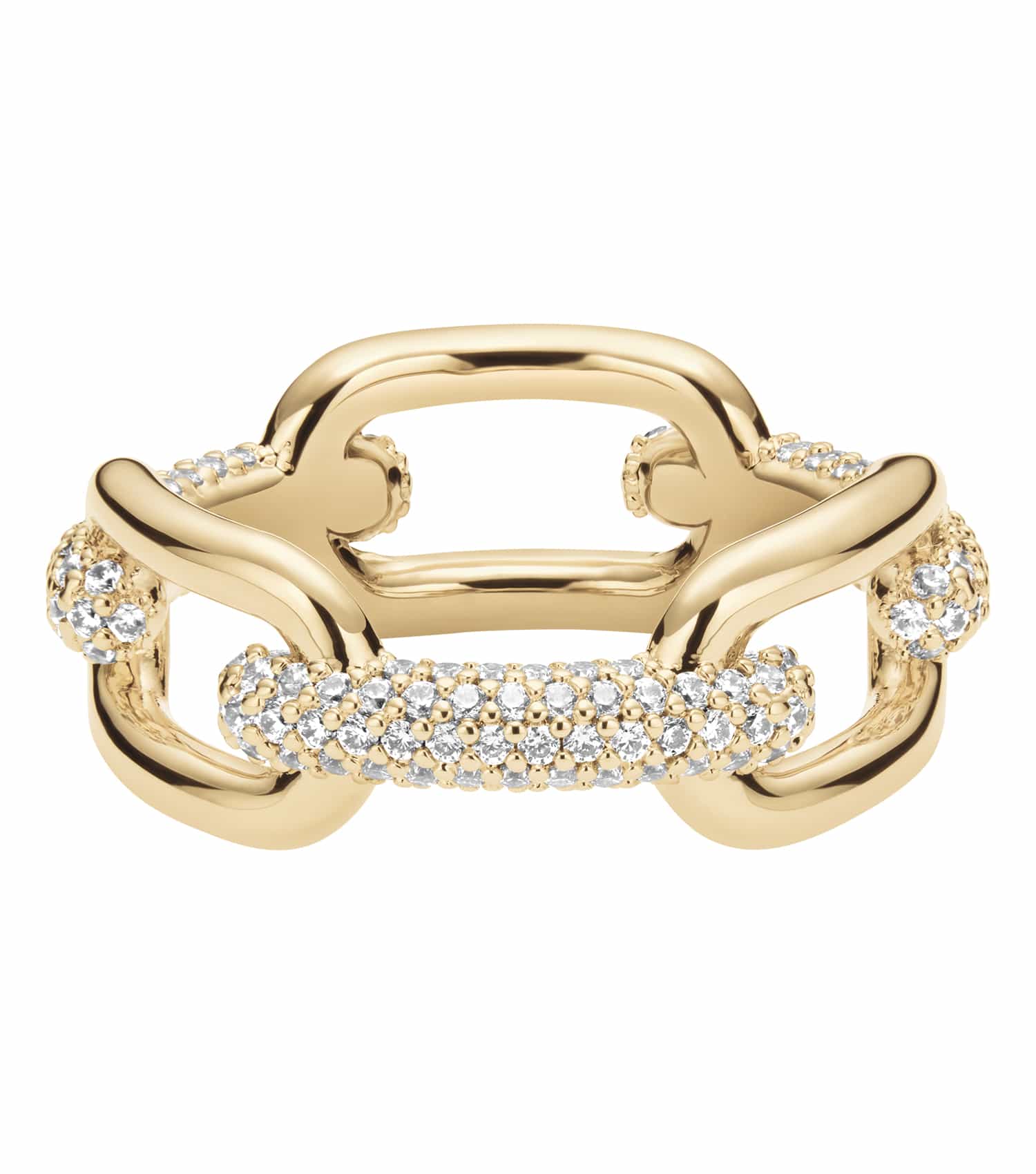 Women Crystal Link Ring Rose Gold Stainless steel & crystals