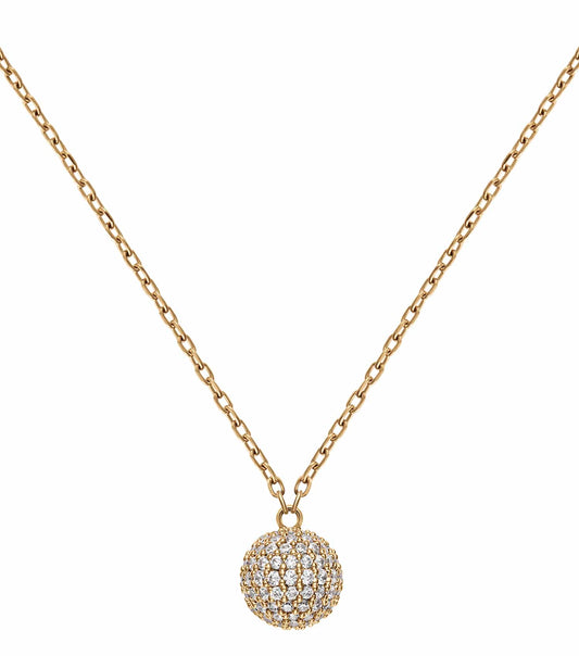 Women Pave Necklace Rose Gold Stainless steel & crystals