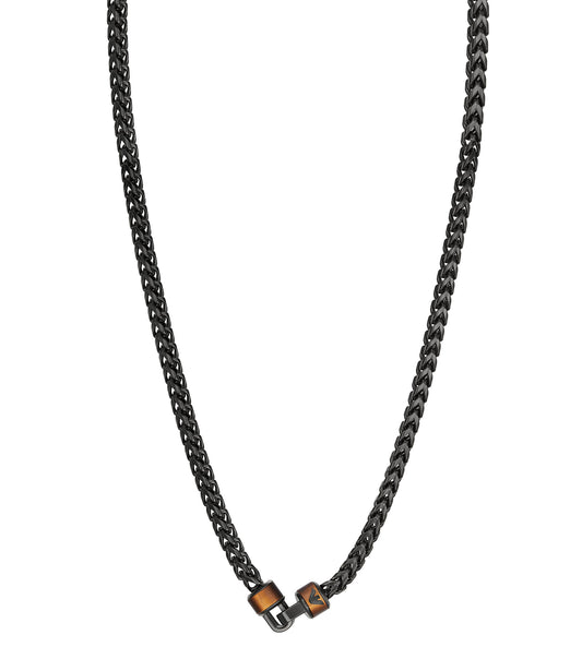 Men Iconic Trend Necklace Gunmetal Stainless Steel
