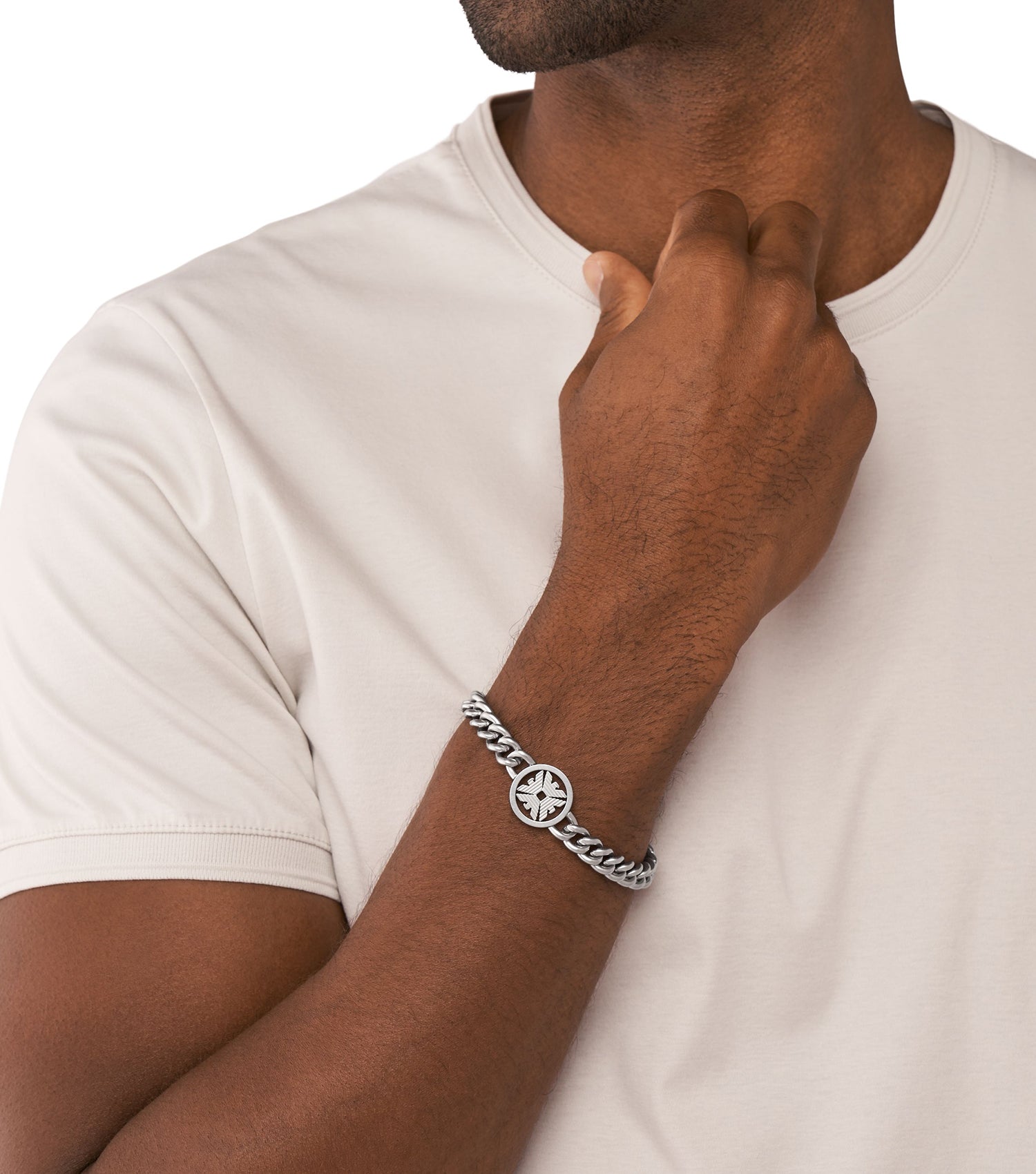 Men Logo Essentials Bracelet Silver Stainless Steel