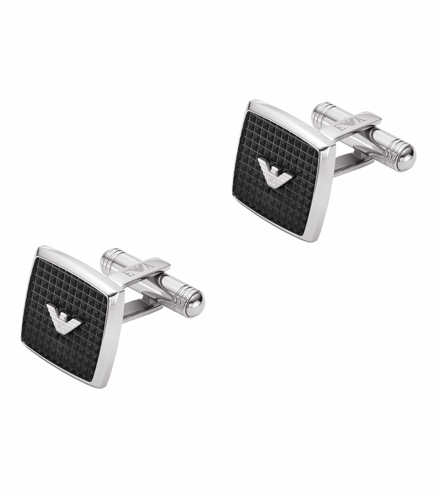 Men Eagle Logo Cufflinks Silver Stainless Steel