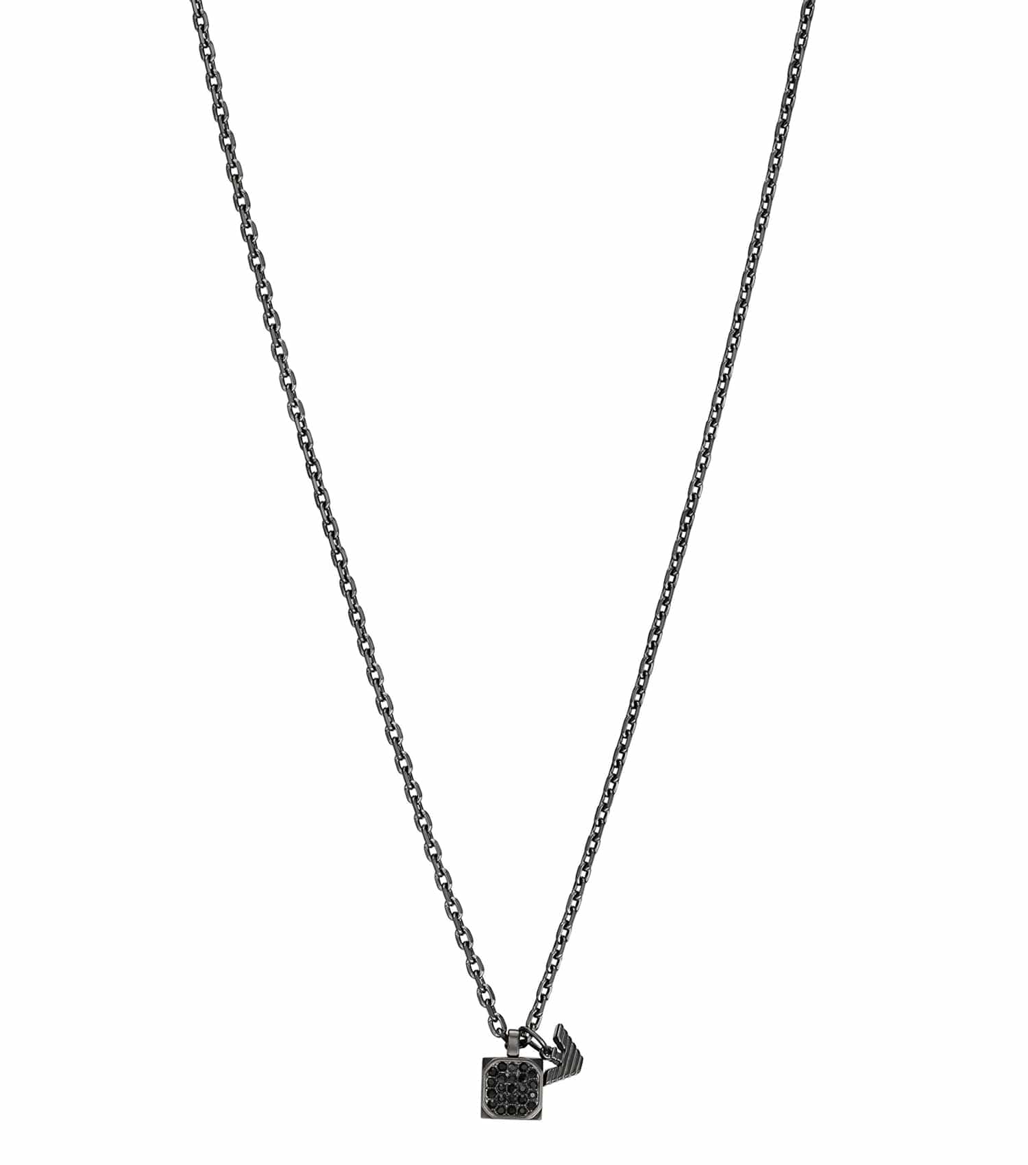 Men Couples Necklace Gunmetal Stainless Steel