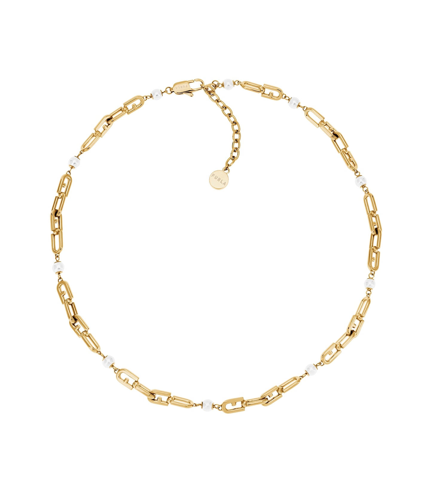 Women CHAINED LOGO Necklace Gold