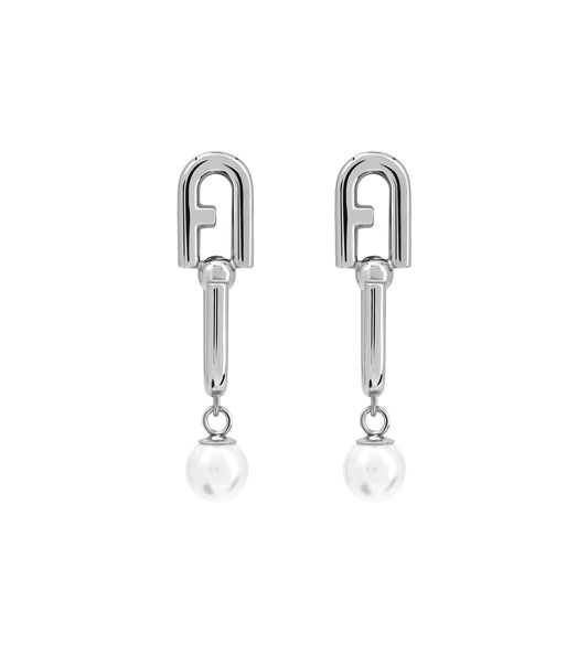 Women CHAINED LOGO Earrings Silver