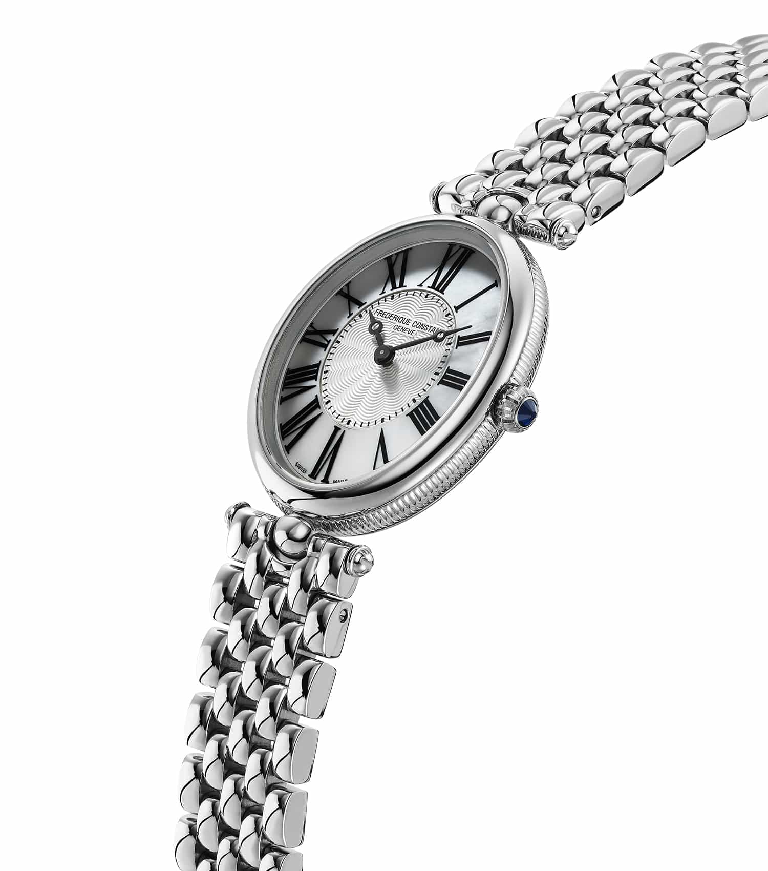 Frederique Constant Art Deco Silver Analog Watch Women's with Silver Strap