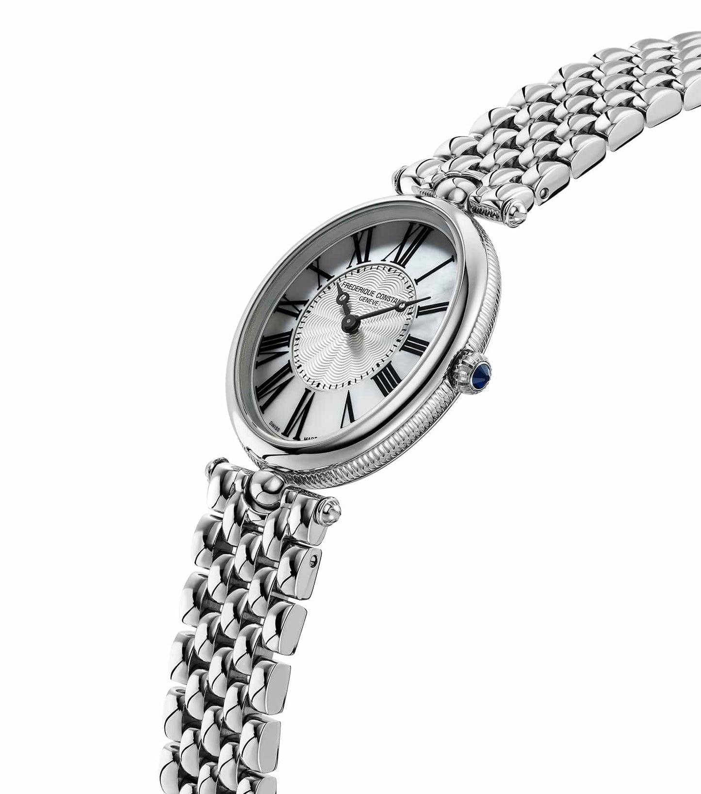 Frederique Constant Art Deco Silver Analog Watch Women's with Silver Strap