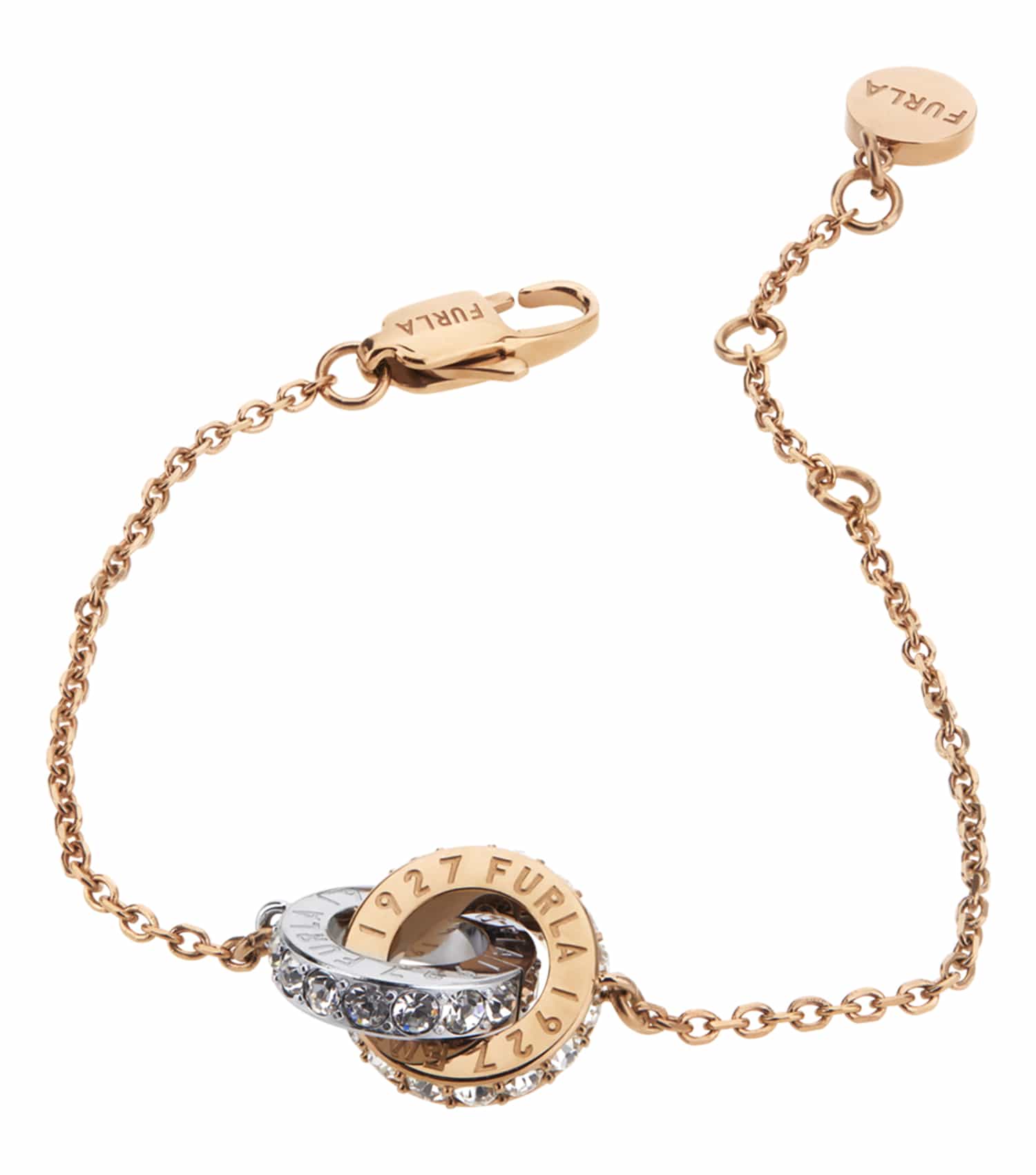 Women Furla 1927 Bracelet Gold Stainless steel & crystals
