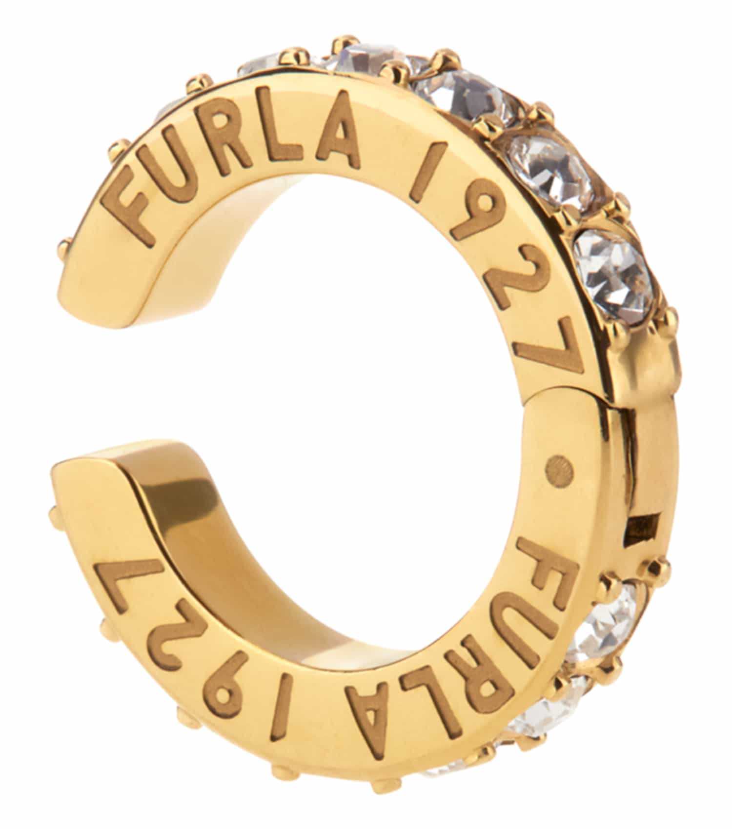 Women Furla 1927 Earrings Gold Stainless steel & crystals
