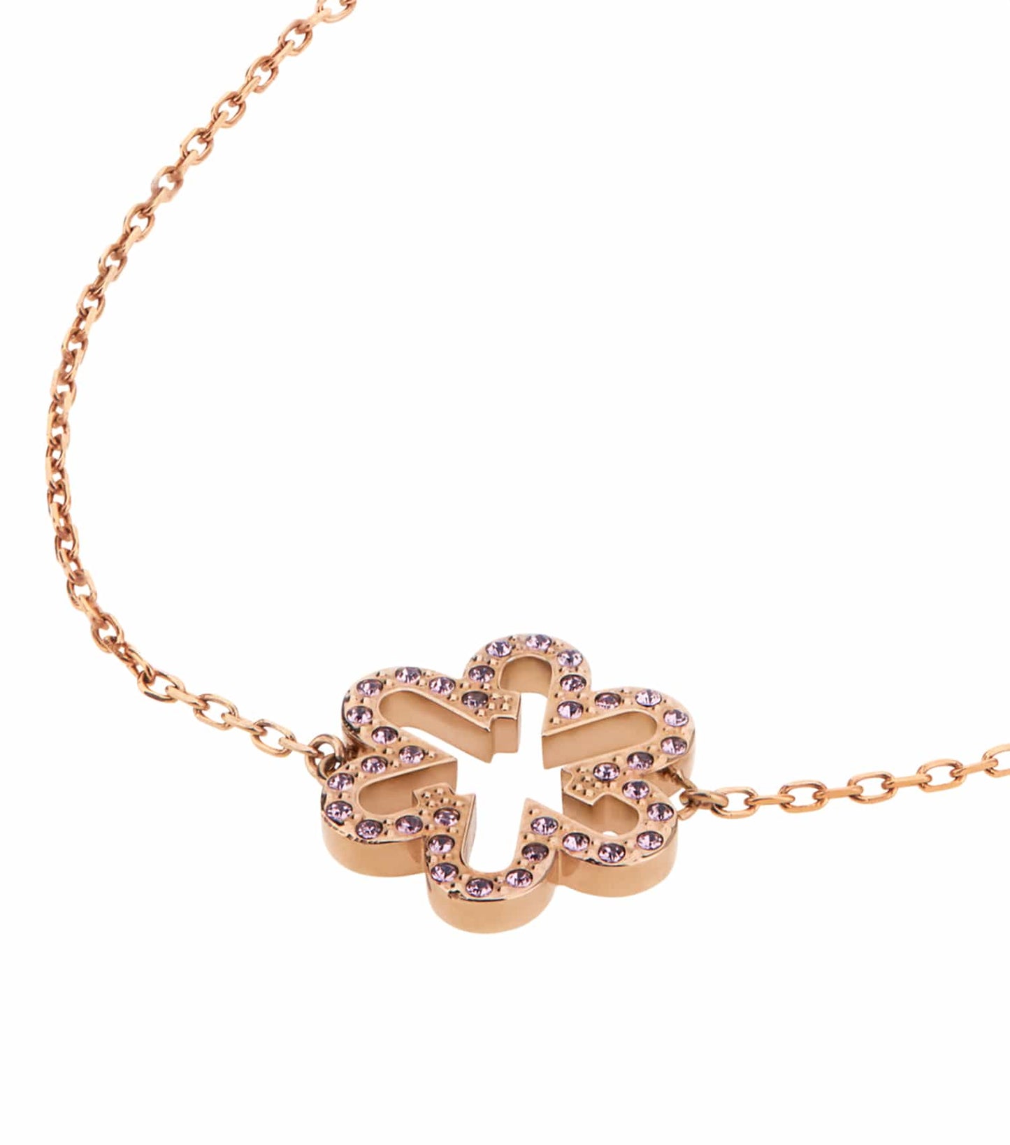 Women Fleur Bracelet Rose Gold Stainless steel & crystals
