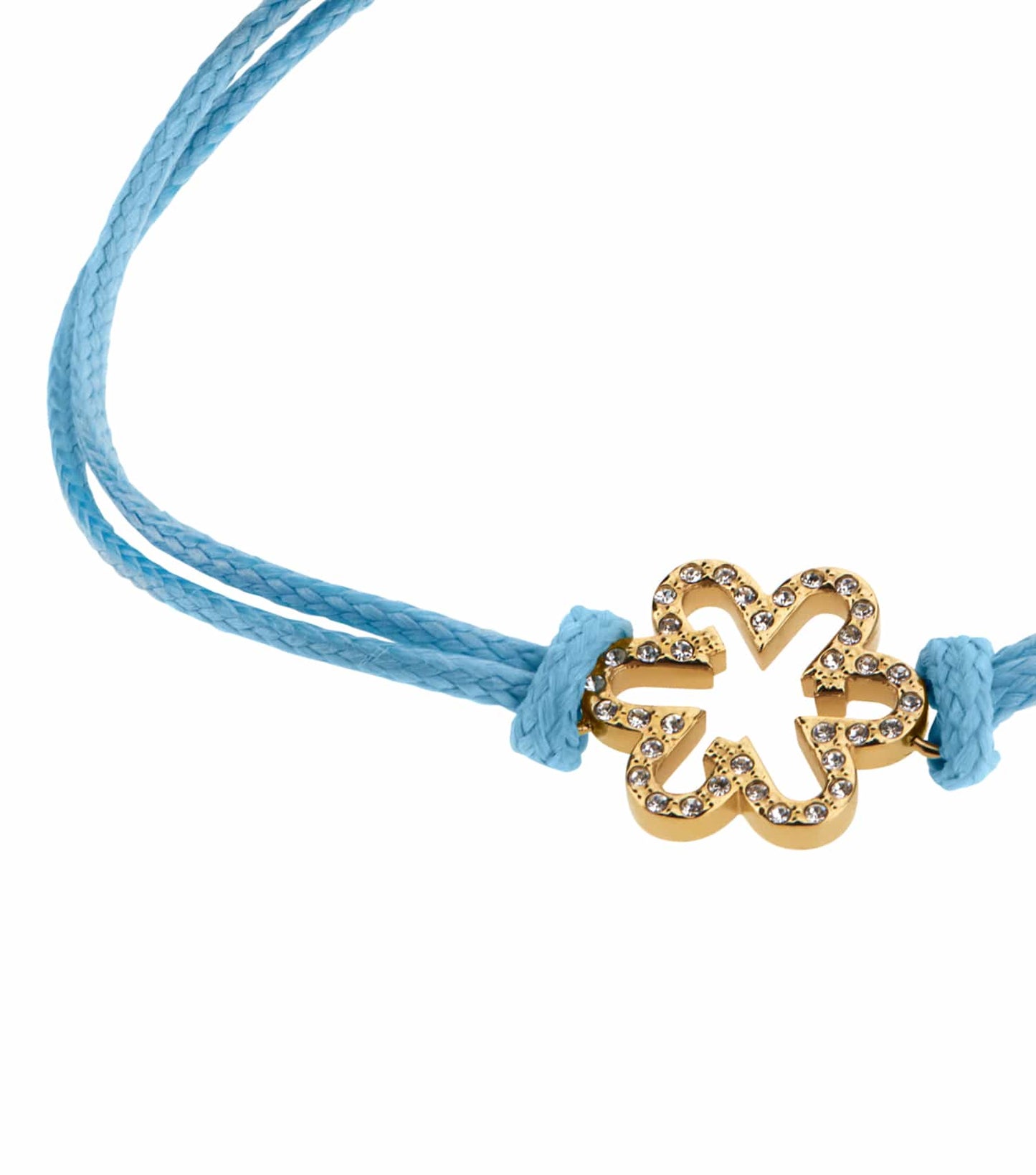 Women Fleur Bracelet Blue & Gold Cotton & stainless steel