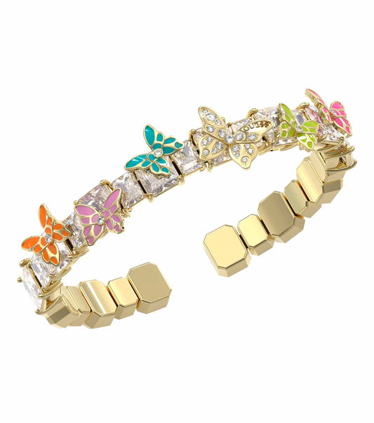 Women Guess Id Bracelet Gold Steel Os