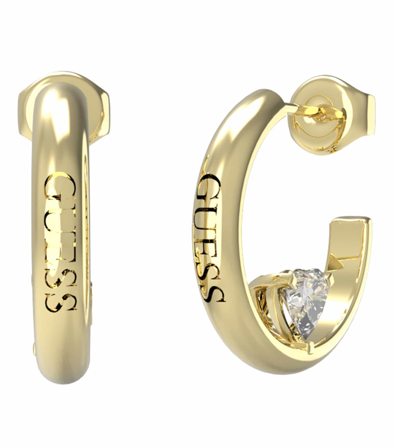 Women Guess Id Earrings Gold