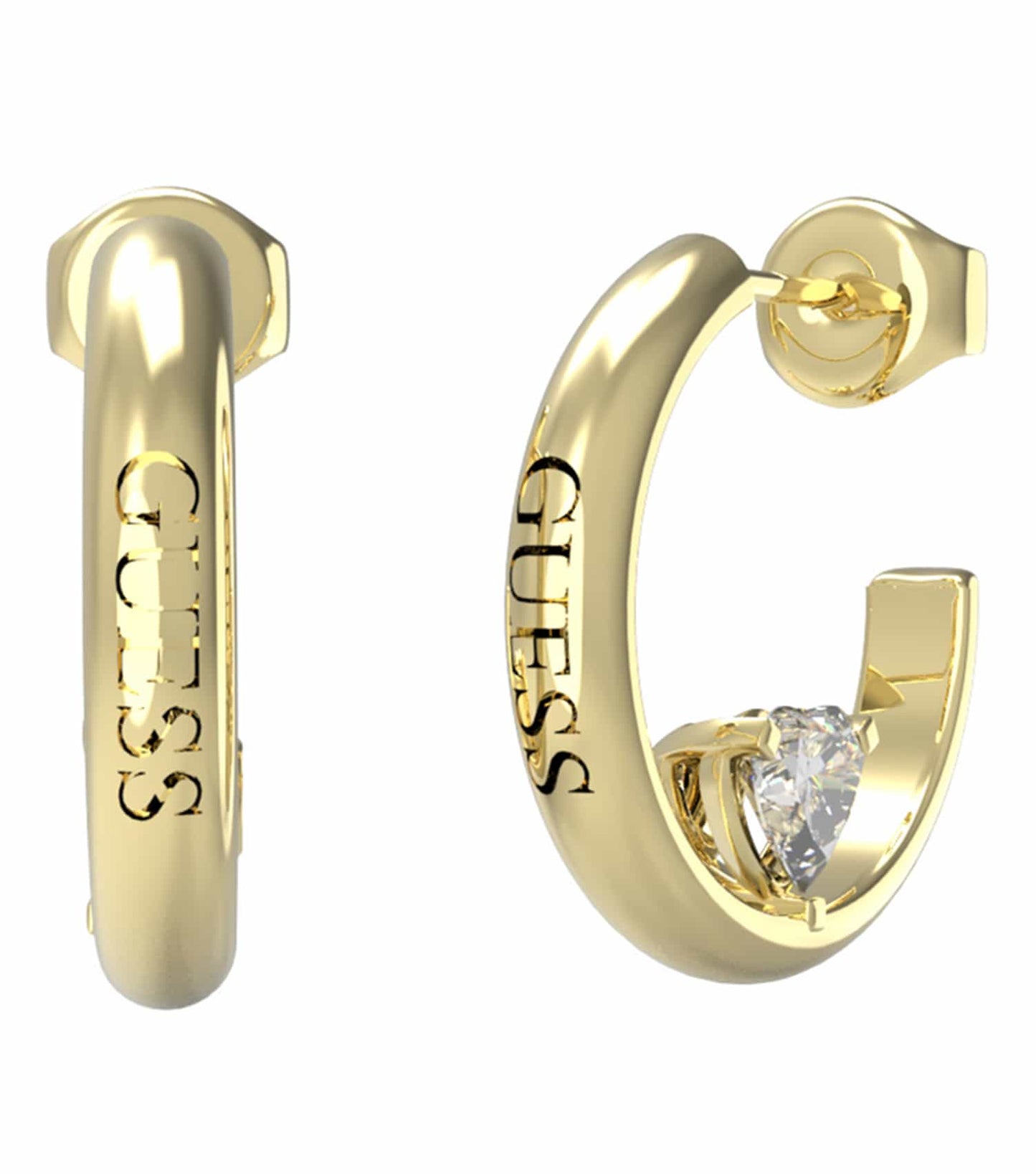 Women Guess Id Earrings Gold