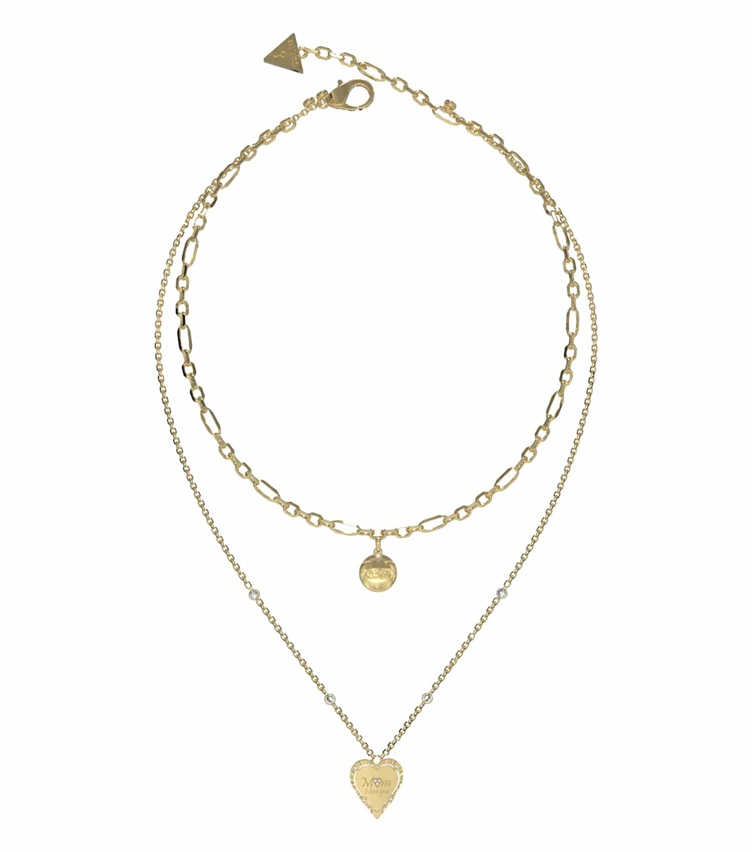 Women Guess Id Necklace Gold Steel Os