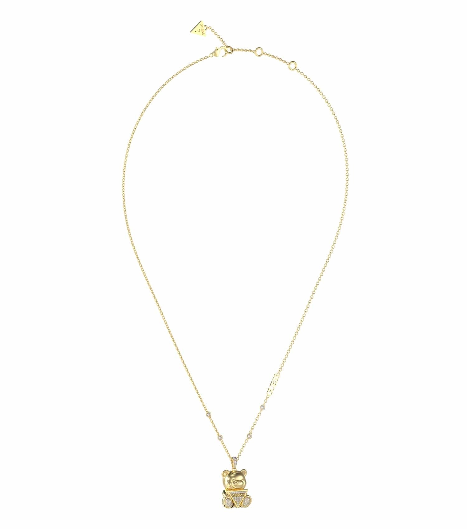Women Guess Id Necklace Gold Steel Os