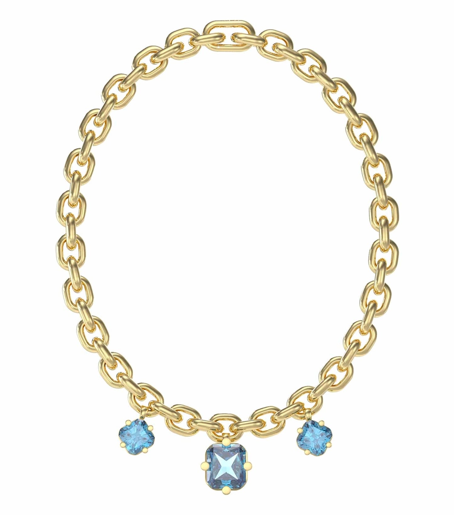 Women Necklace Blue Steel Os OS / Gold