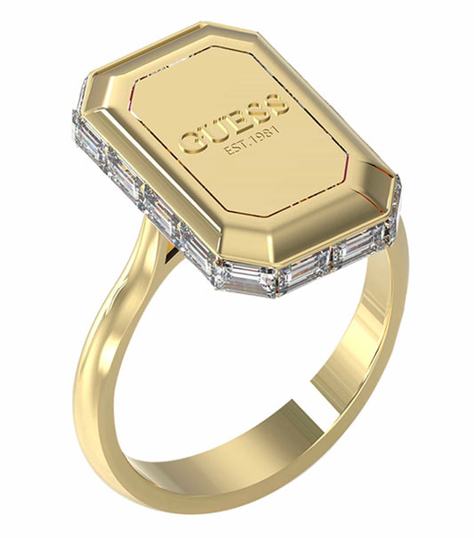 Women Guess Id Ring Gold Steel 52Mm