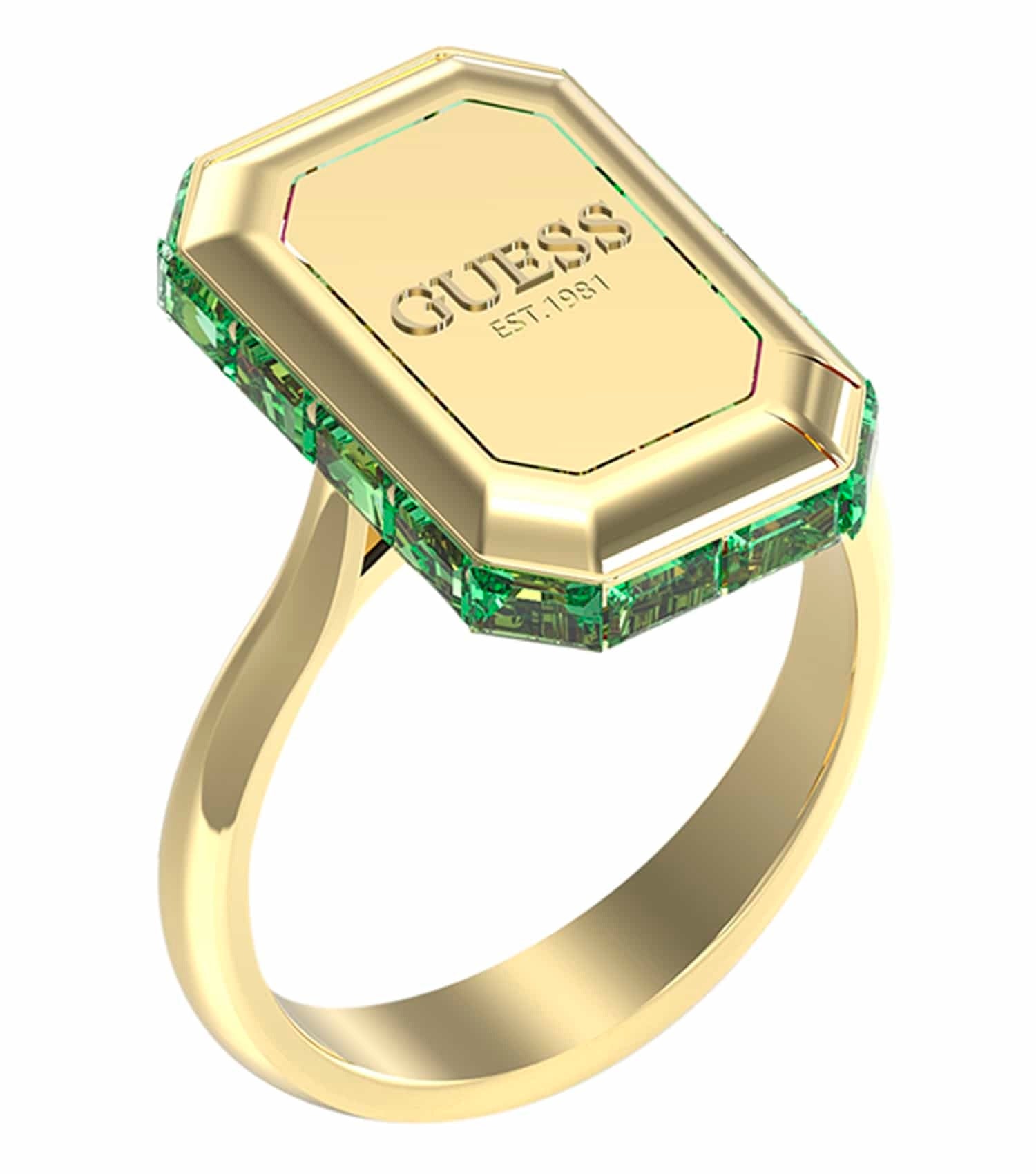 Women Guess Id Ring Gold Steel 52Mm