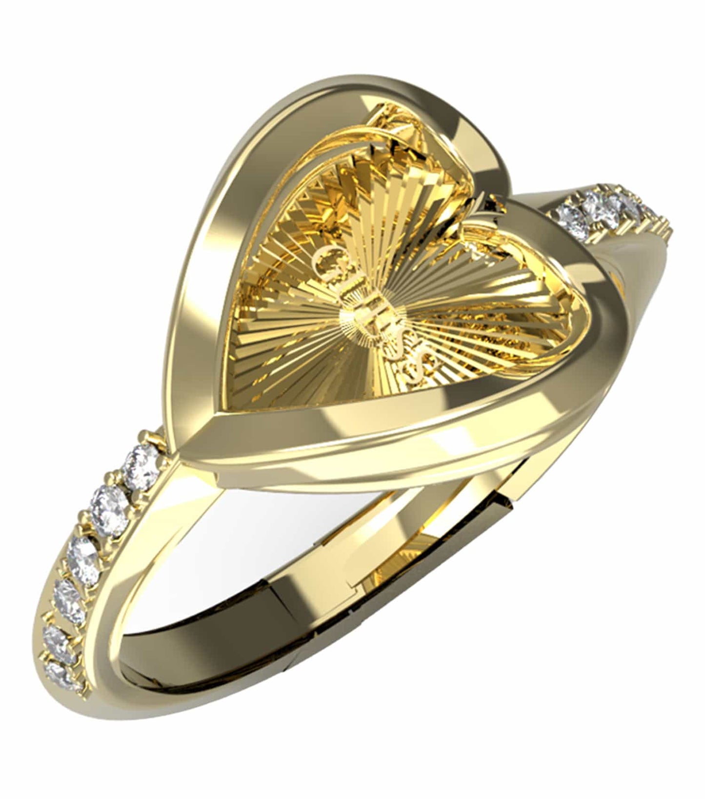 Women Guess Id Ring Gold