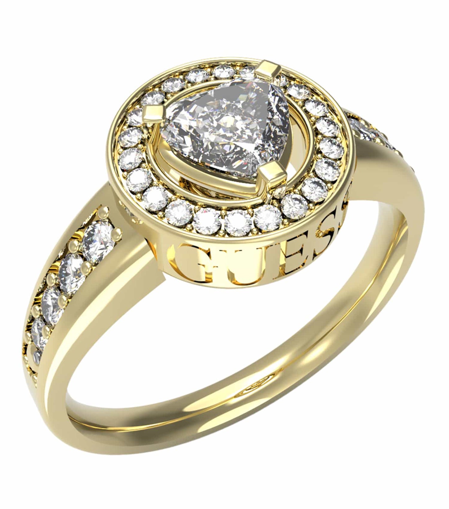 Women Guess Id Ring Gold