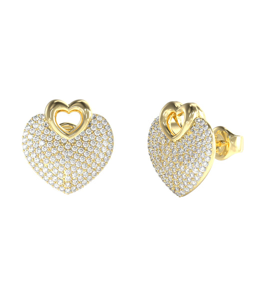 Women Guess Id Earrings Gold OS