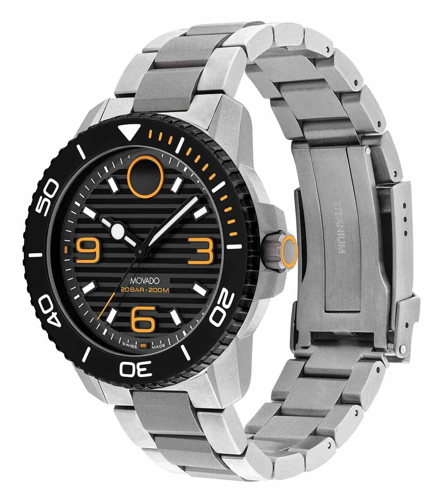 Men Bold Titanium Sport Quartz Watch 45mm